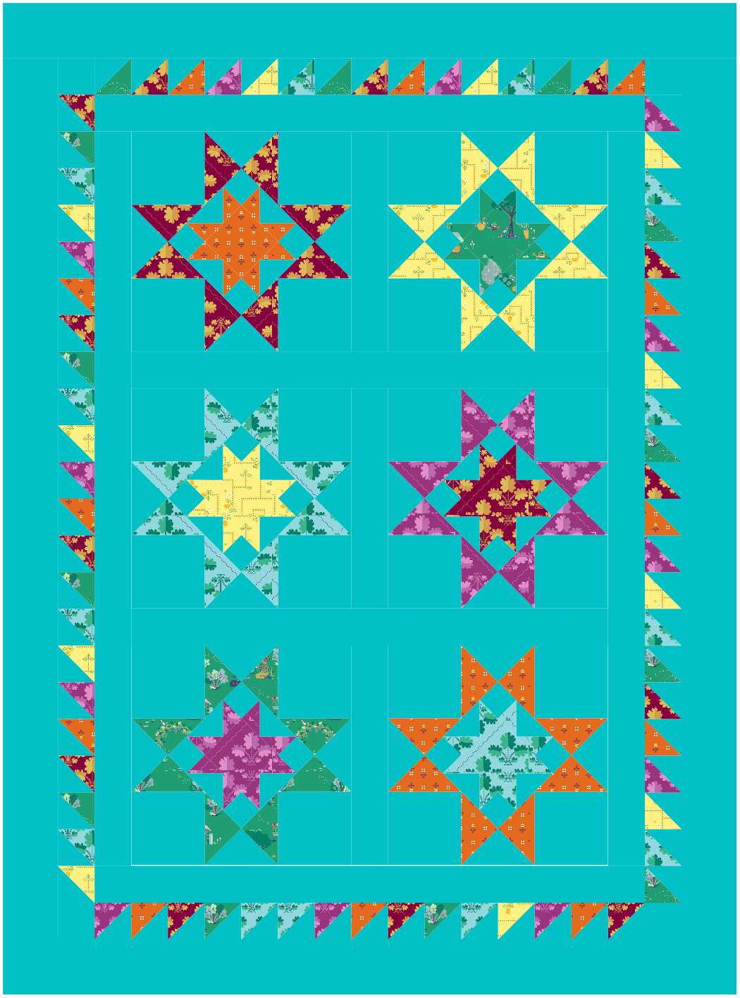 BL243 Fruit Basket quilt kit MEDIUM Noras Garden