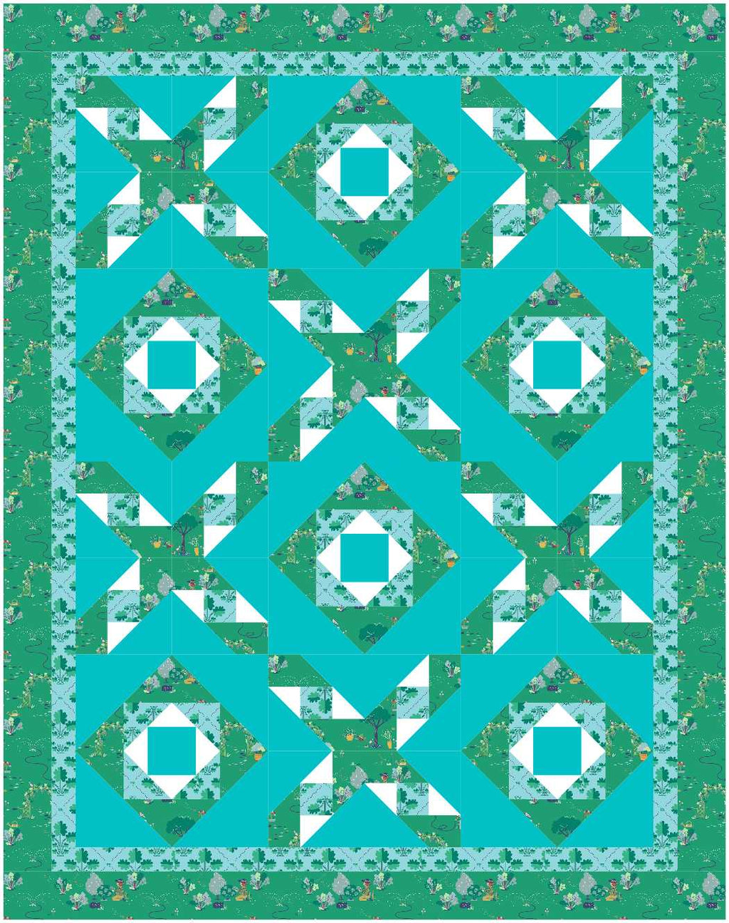 BL282 Garret quilt KIT MEDIUM Norahs garden
