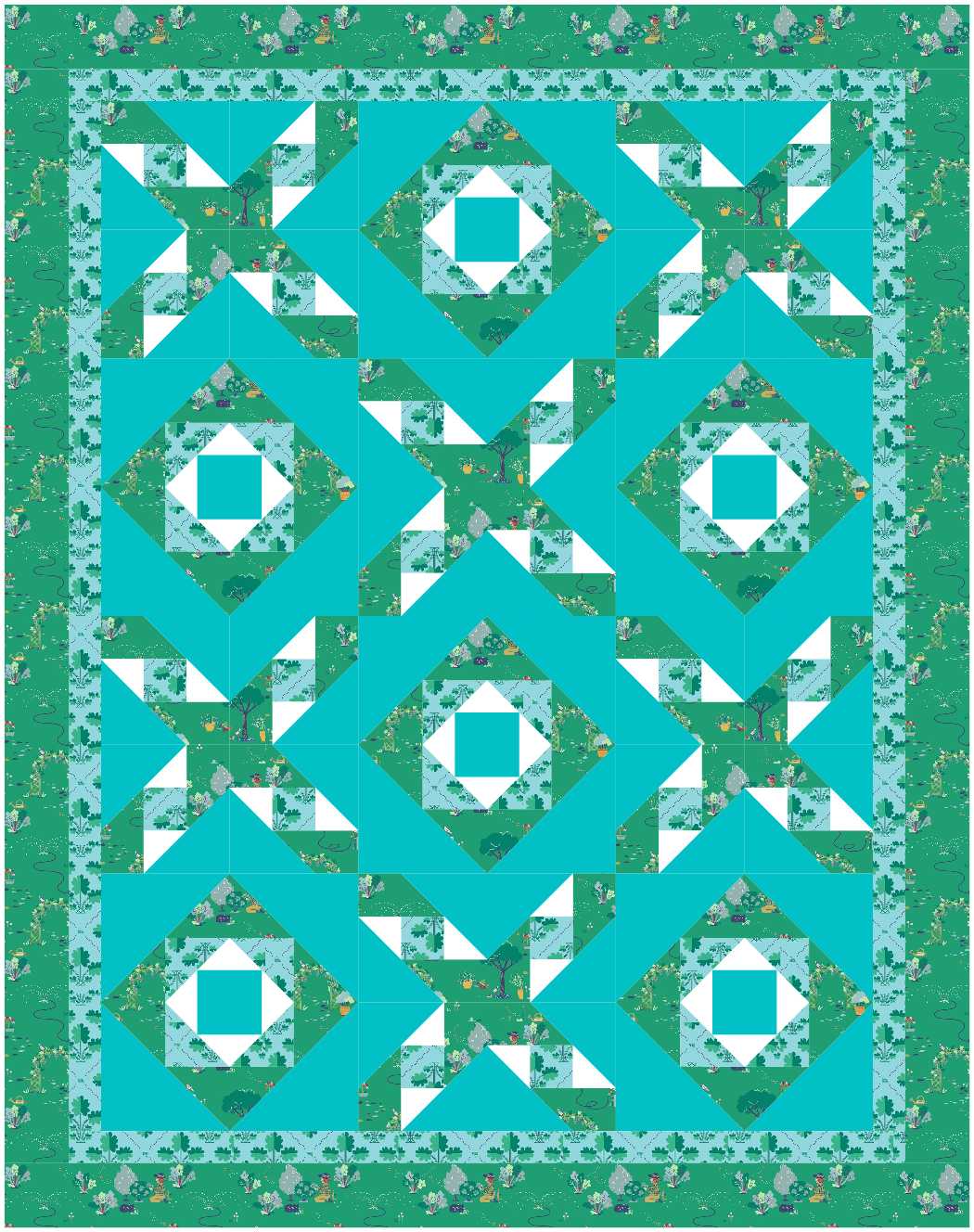 BL282 Garret quilt KIT MEDIUM Norahs garden