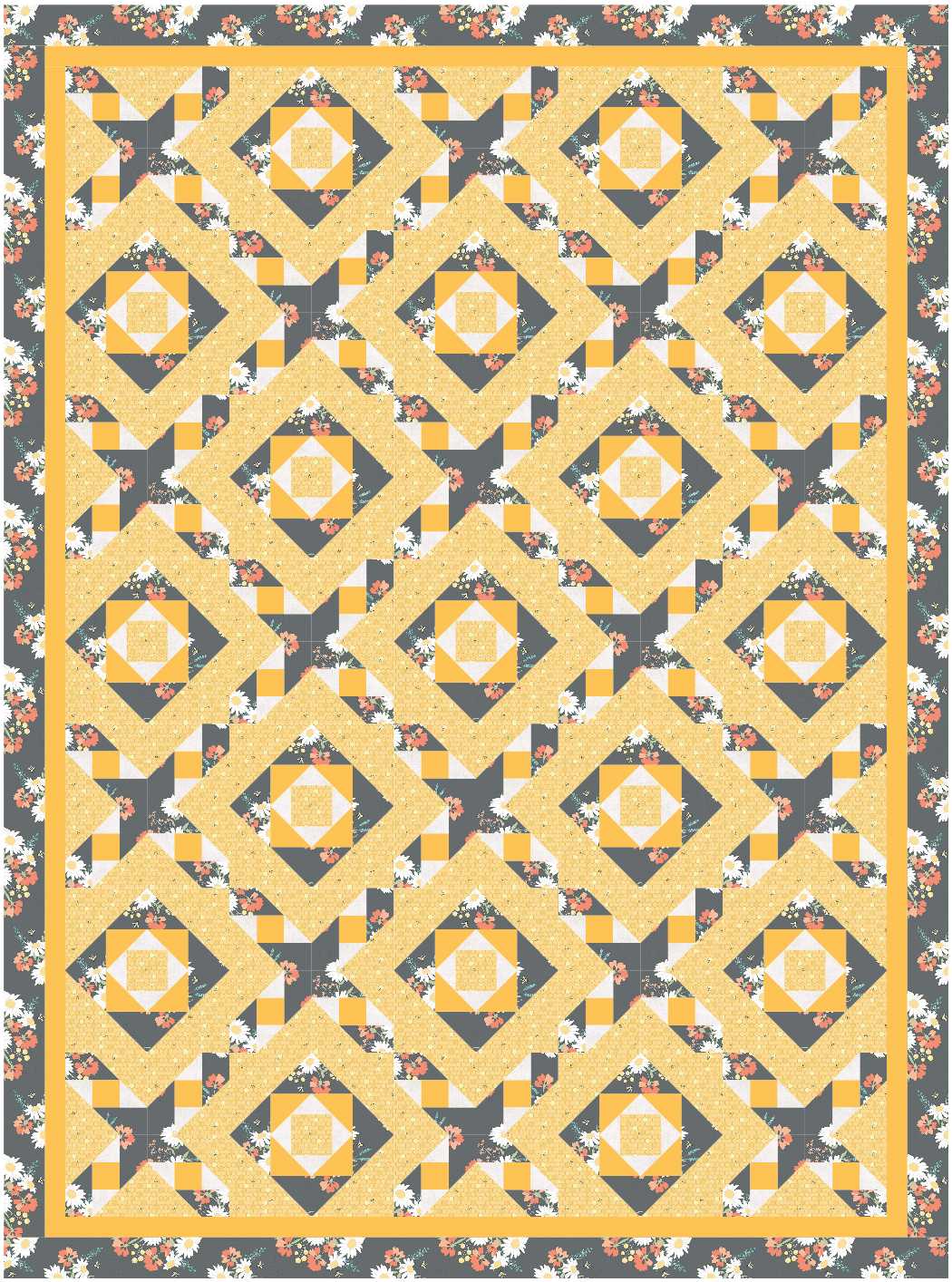 BL282 Garret Quilt pattern Accuquilt Friendly in 3 sizes