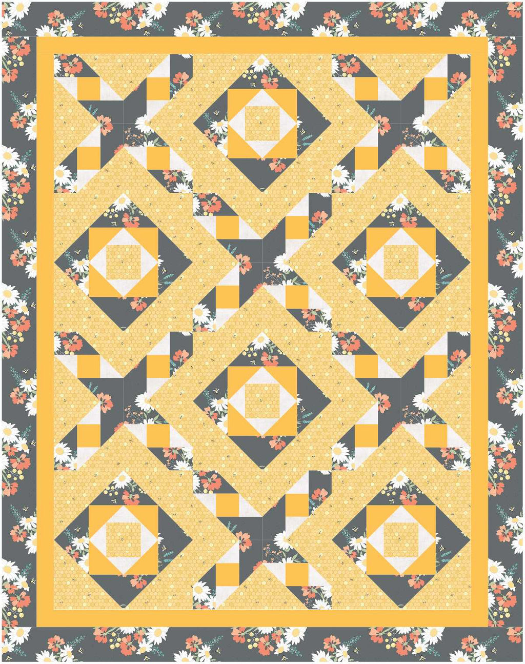 BL282 Garret Quilt pattern Accuquilt Friendly in 3 sizes
