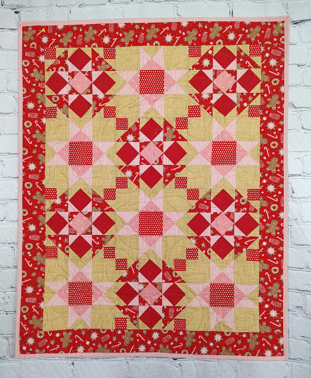 Christmas Cookies Gingerbread Men Modern baby lap quilt
