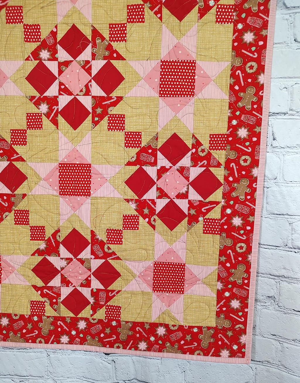 Christmas Cookies Gingerbread Men Modern baby lap quilt