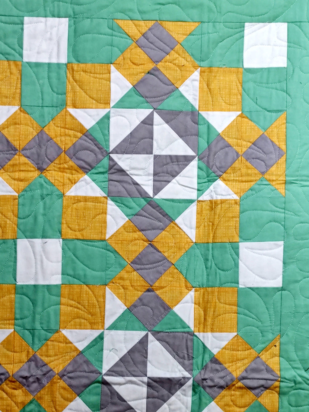 Dandelion Teal Yellow Modern Baby Lap quilt