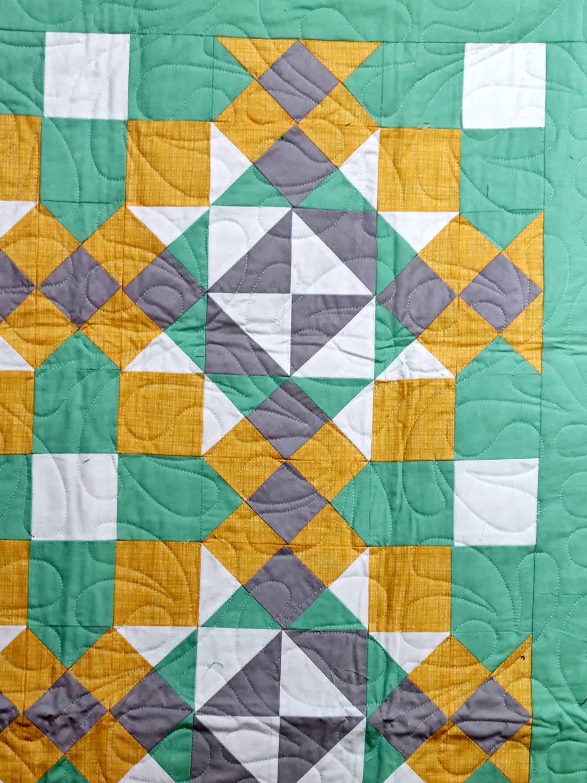 Dandelion Teal Yellow Modern Baby Lap quilt