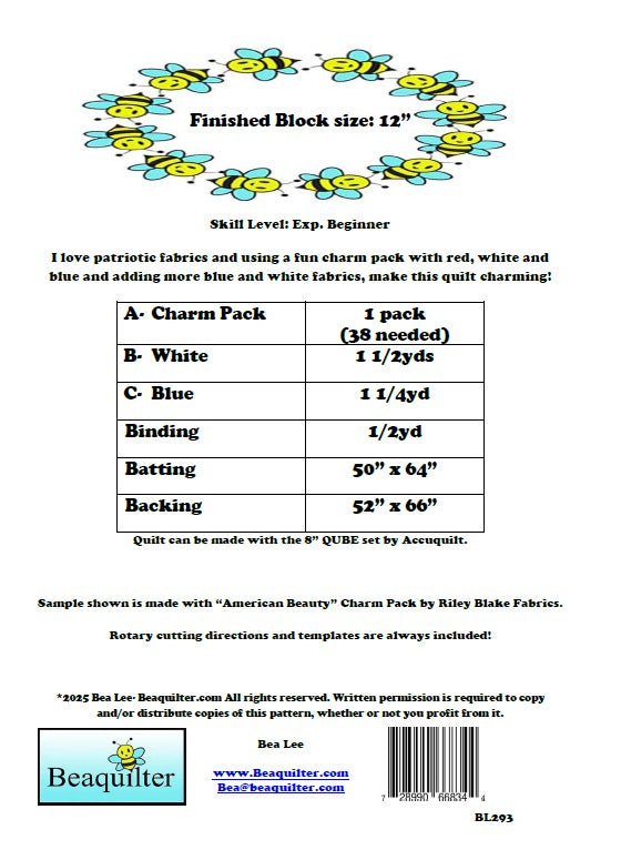 BL293 Good Jeans Quilt Pattern Accuquilt friendly Charm Pack