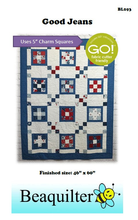 BL293 Good Jeans Quilt Pattern Accuquilt friendly Charm Pack