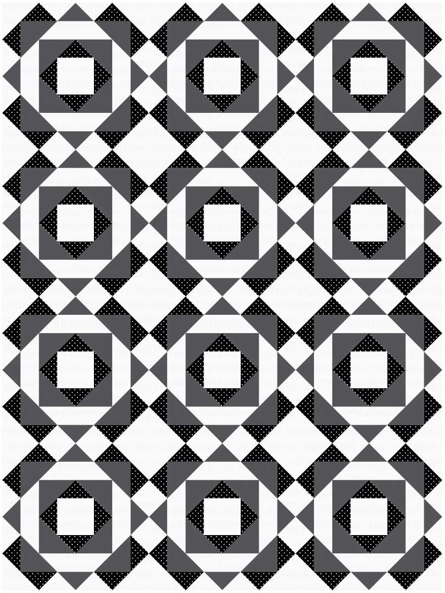 BL171 Honor a Veteran Quilt Kit MEDIUM Black Grey