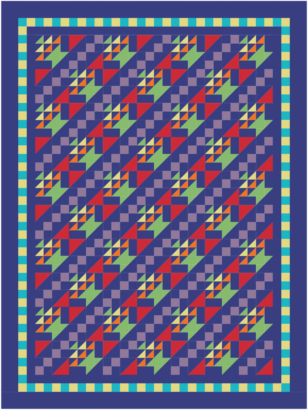 BL263 Hyacinths in baskets Quilt fabric KIT LARGE