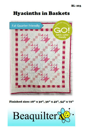 BL263 Hyacinths in Baskets Quilt pattern 3 sizes FQ friendly