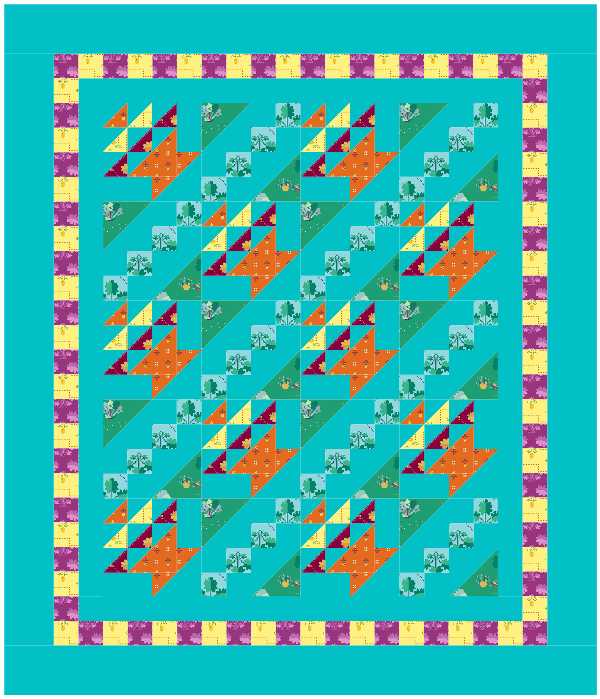 BL263 Hyacinths in baskets Quilt KIT MEDIUM Norahs Garden