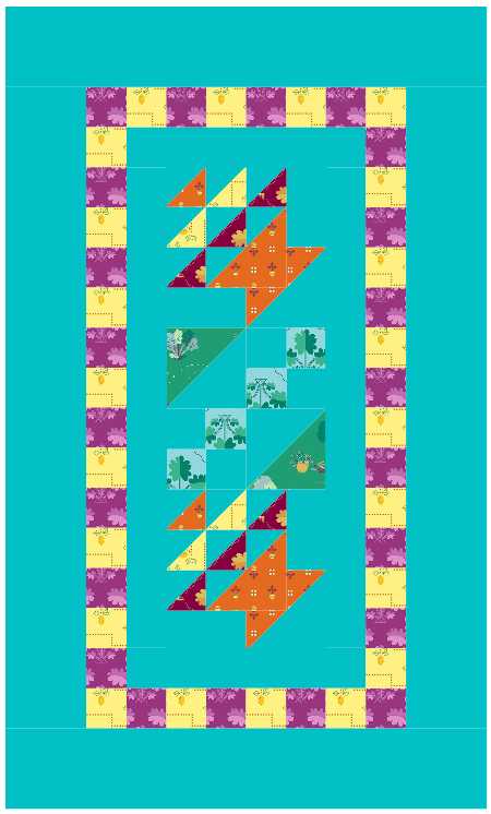 BL263 Hyacinths in baskets Quilt KIT SMALL Norahs Garden