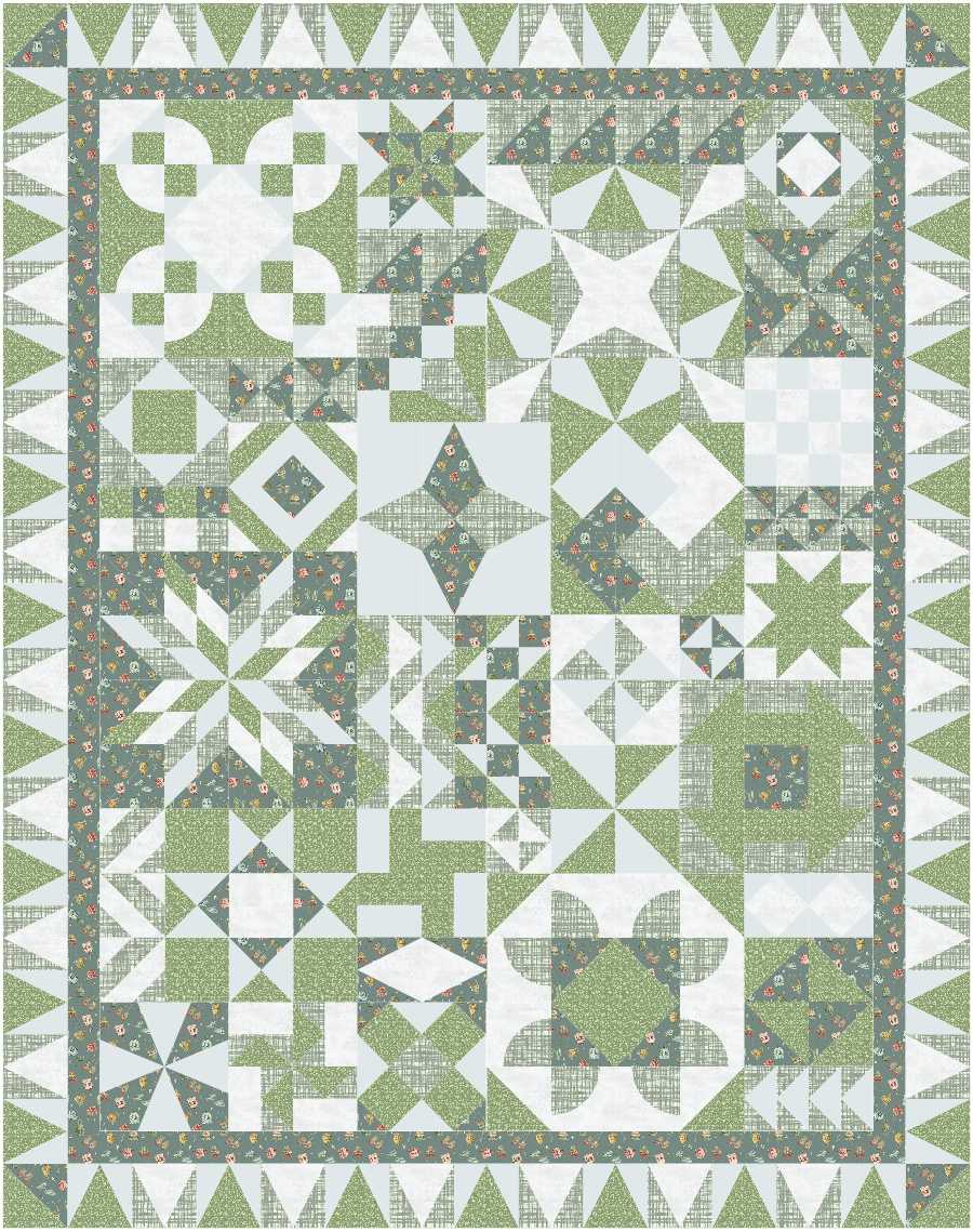 BL163 Jumbled Sampler Quilt Kit LARGE