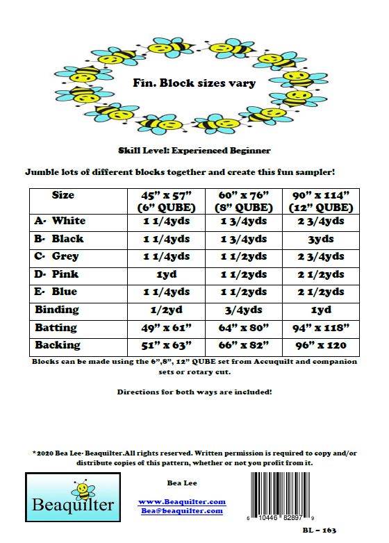 BL163 Jumbled Sampler Quilt Accuquilt friendly!