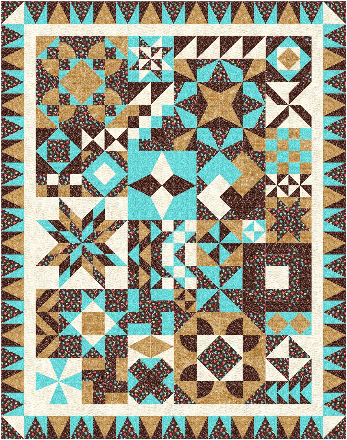 BL163 Jumbled Sampler Quilt Accuquilt friendly!