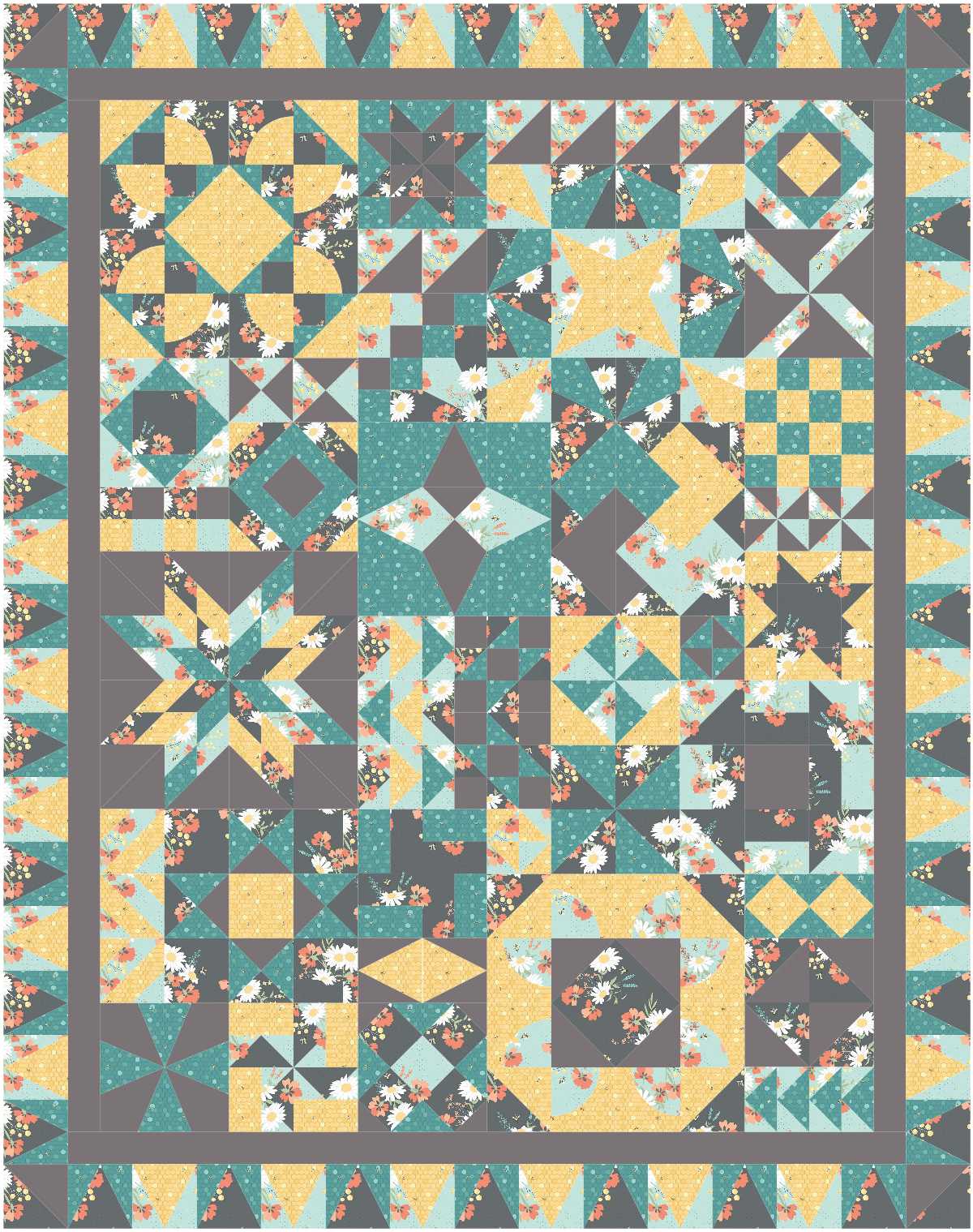 BL163 Jumbled Sampler Quilt Accuquilt friendly!