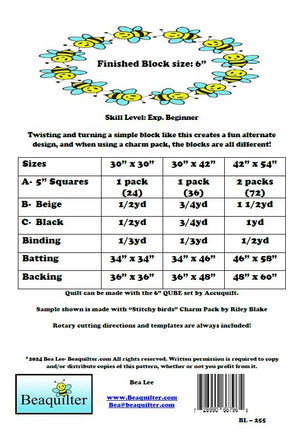 BL255 Ladies Dancing Charm Pack 5" Quilt pattern Accuquilt  friendly rotary cutting included