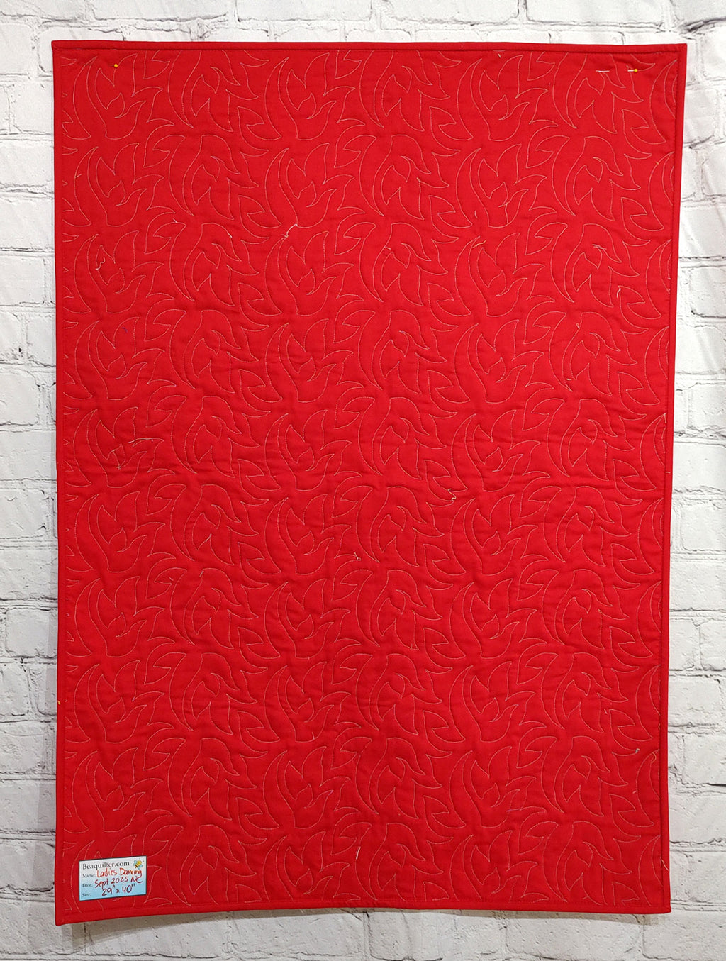 Ladies Dancing Red Grey and funky Lap Wallhanging quilt