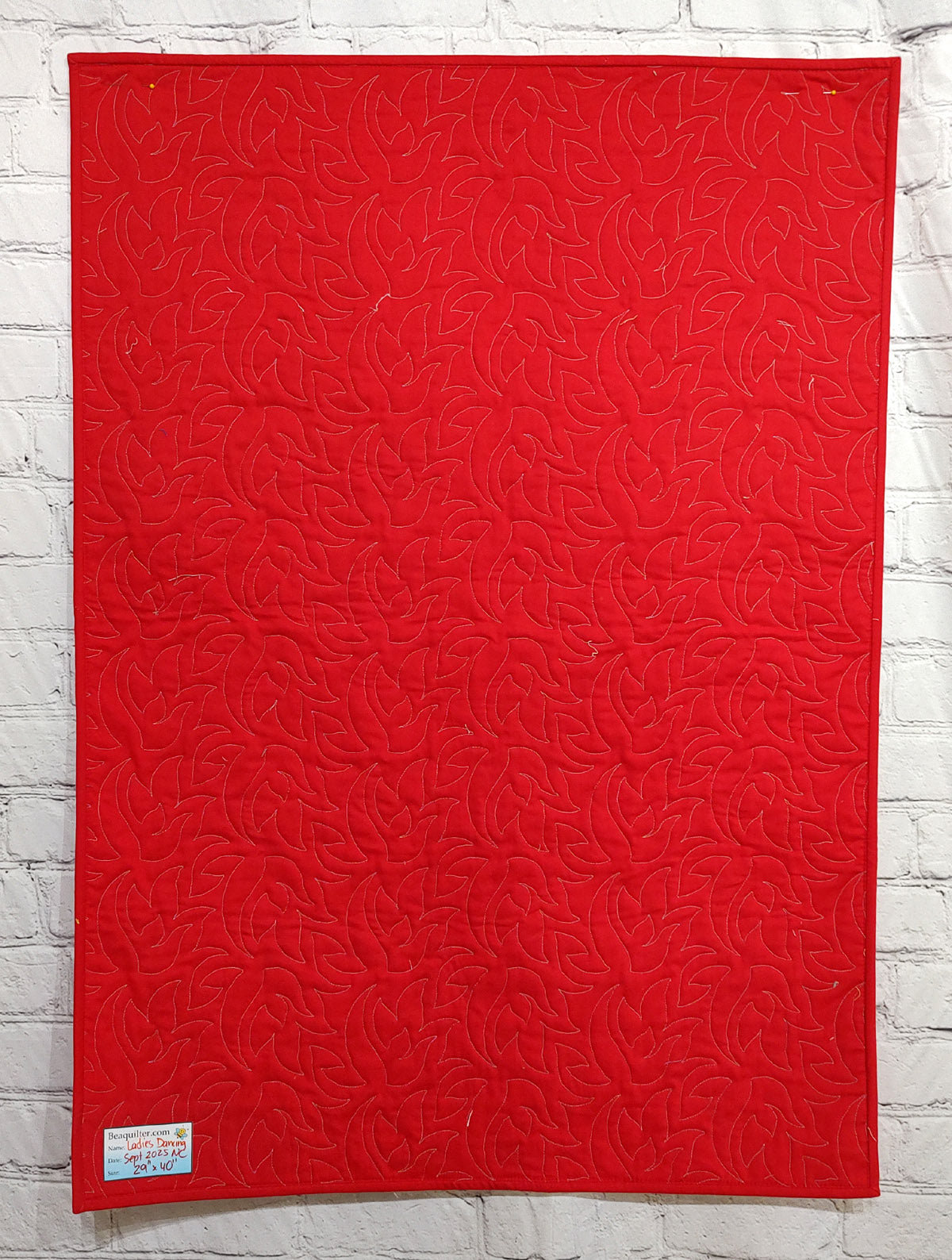 Ladies Dancing Red Grey and funky Lap Wallhanging quilt