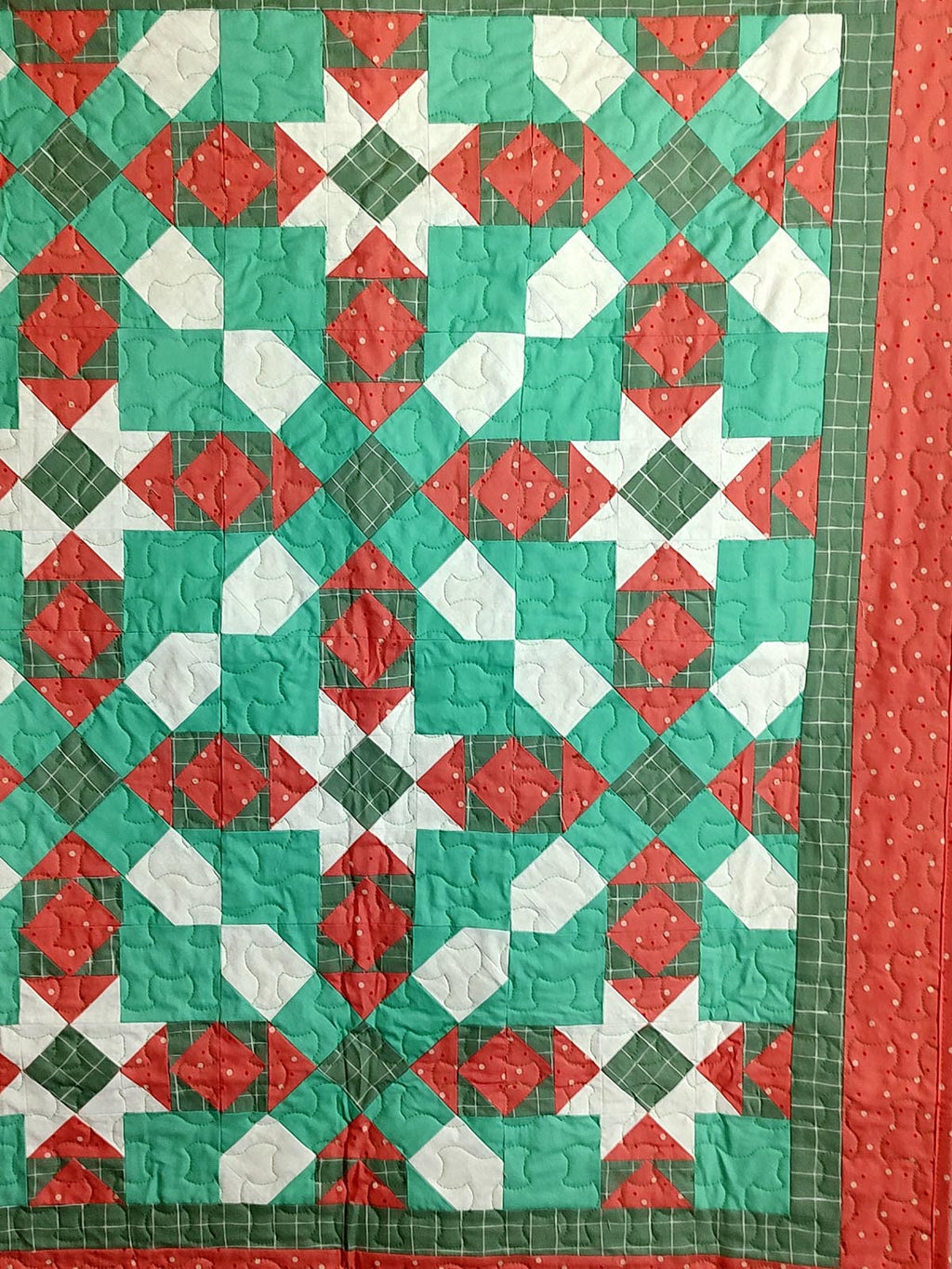 Miami Beach Retro Teal and Pink Modern baby lap quilt