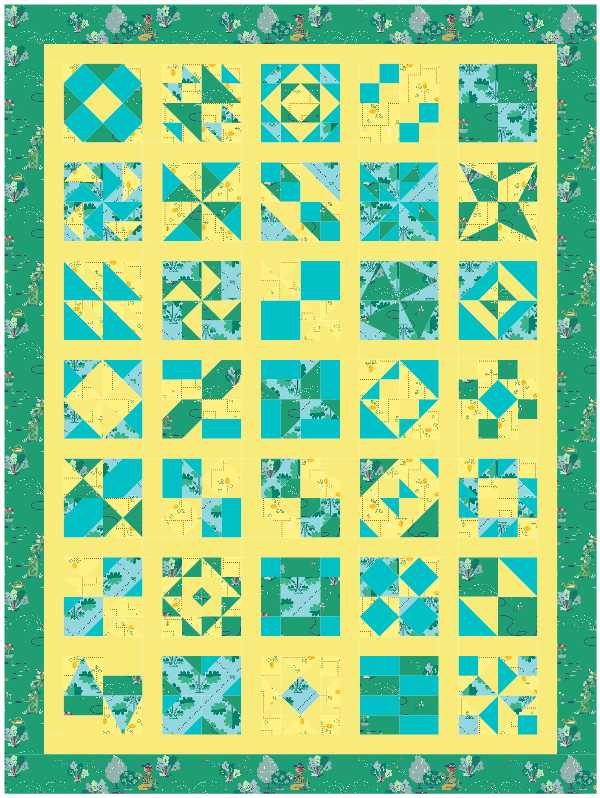 BL196 Mini Sampler quilt kit Norahs garden