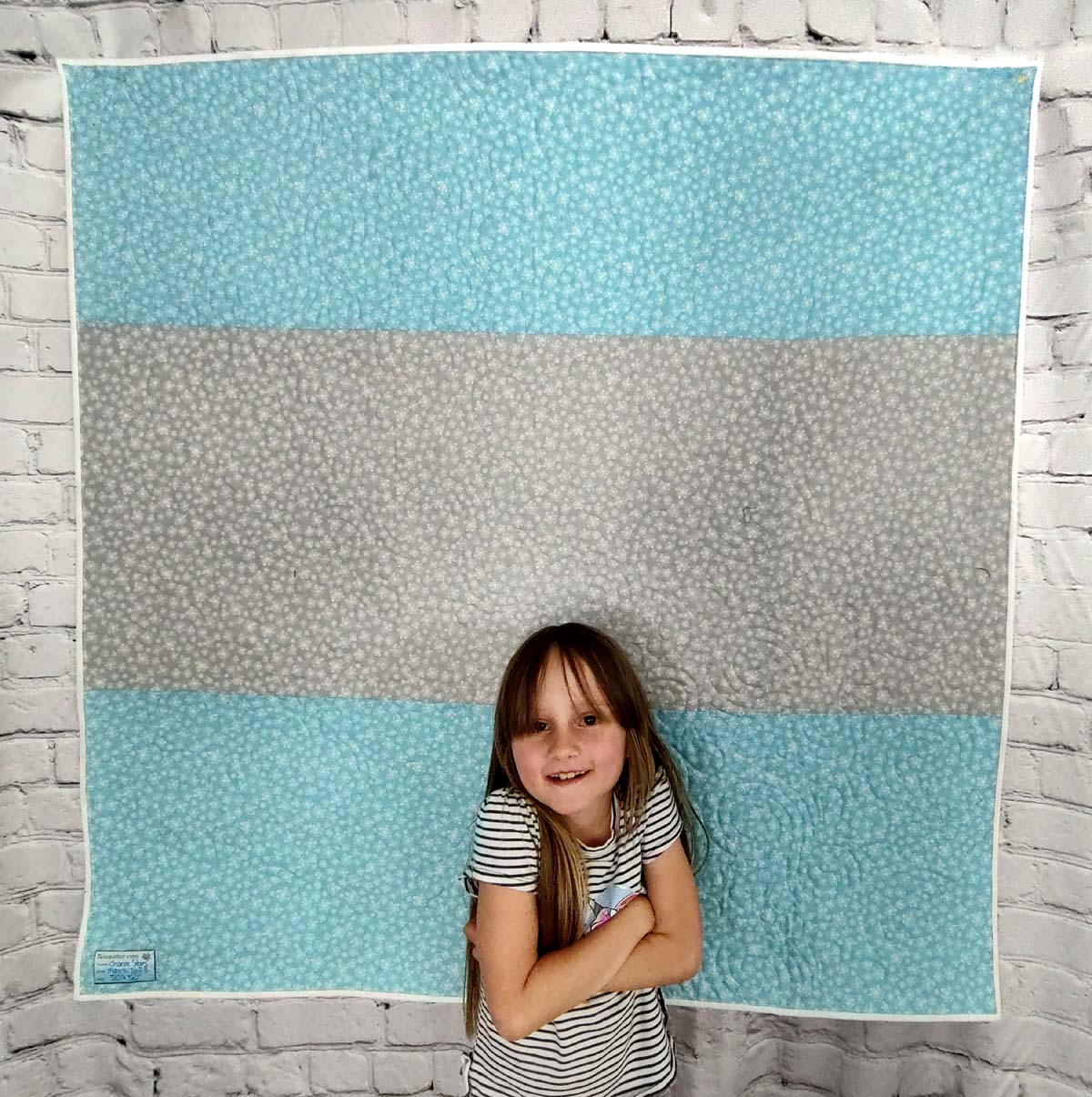 Stars Aligned Modern antique print baby quilt