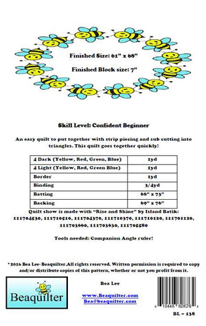 BL174 Morning Dew Quilt Pattern FQ and Accuquilt friendly, rotary cutting instructions included.