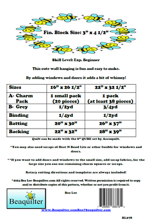 BL278 Neighborhood Quilt pattern 2 sizes Charm Pack and Accuquilt Friendly