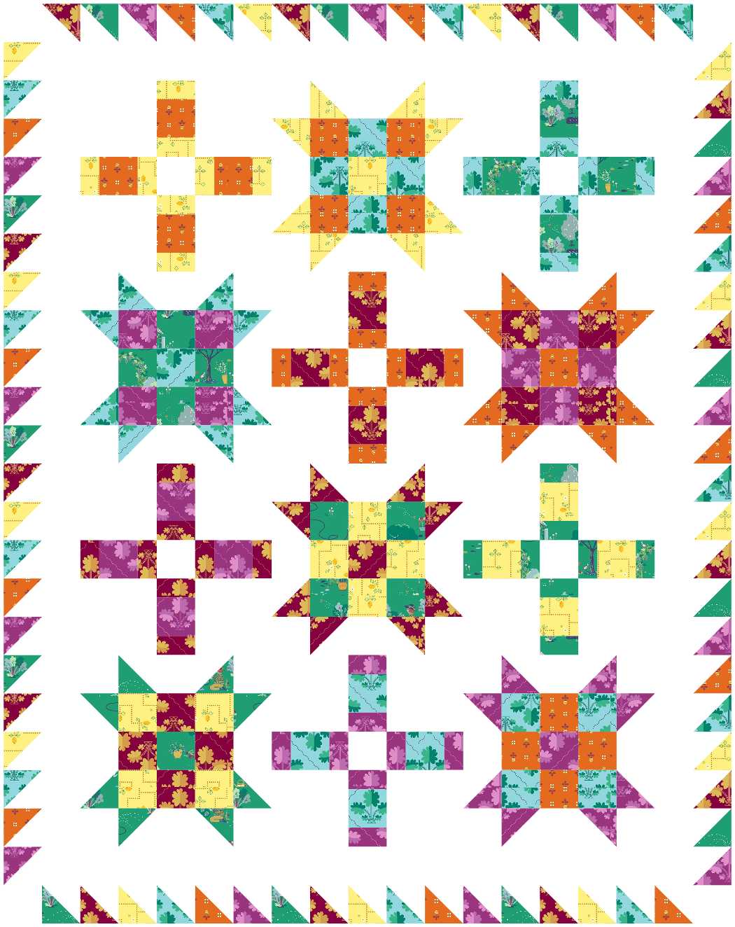 BL285 Off Kilter Quilt KIT MEDIUM Norahs Garden