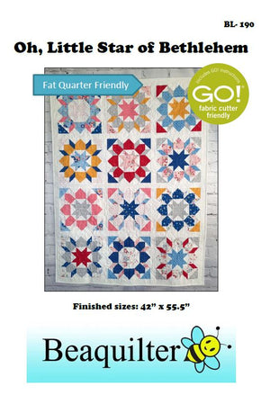 BL190 Oh, Little Star of Bethlehem Quilt Pattern FQ and Accuquilt friendly rotary cutting instructions always included