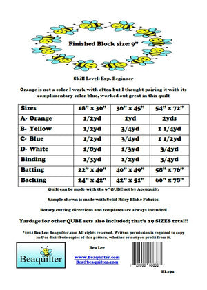 BL292 Orange you Glad Quilt Pattern 3 sizes Accuquilt friendly