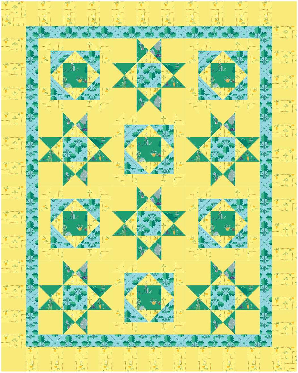 BL292 Orange you Glad Quilt KIT MEDIUM Norahs Garden