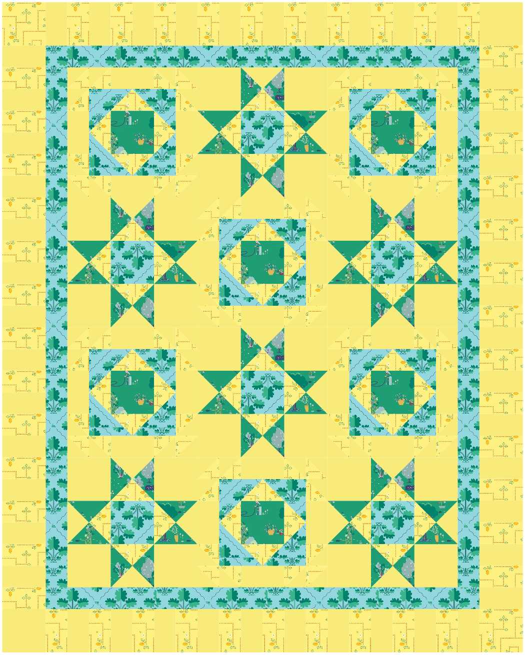 BL292 Orange you Glad Quilt KIT MEDIUM Norahs Garden
