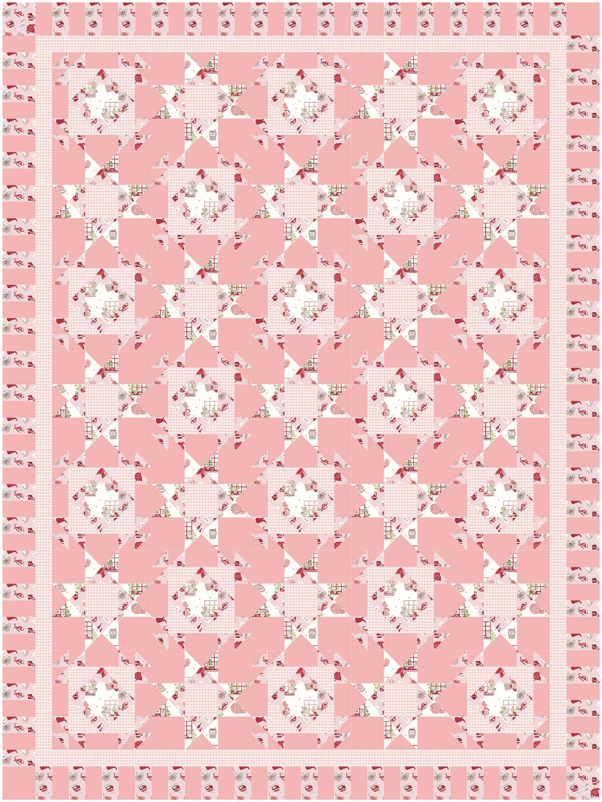 BL292 Orange you Glad Quilt KIT LARGE Teacups