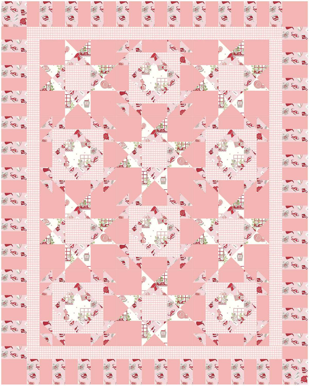 BL292 Orange you Glad Quilt KIT MEDIUM Teacups