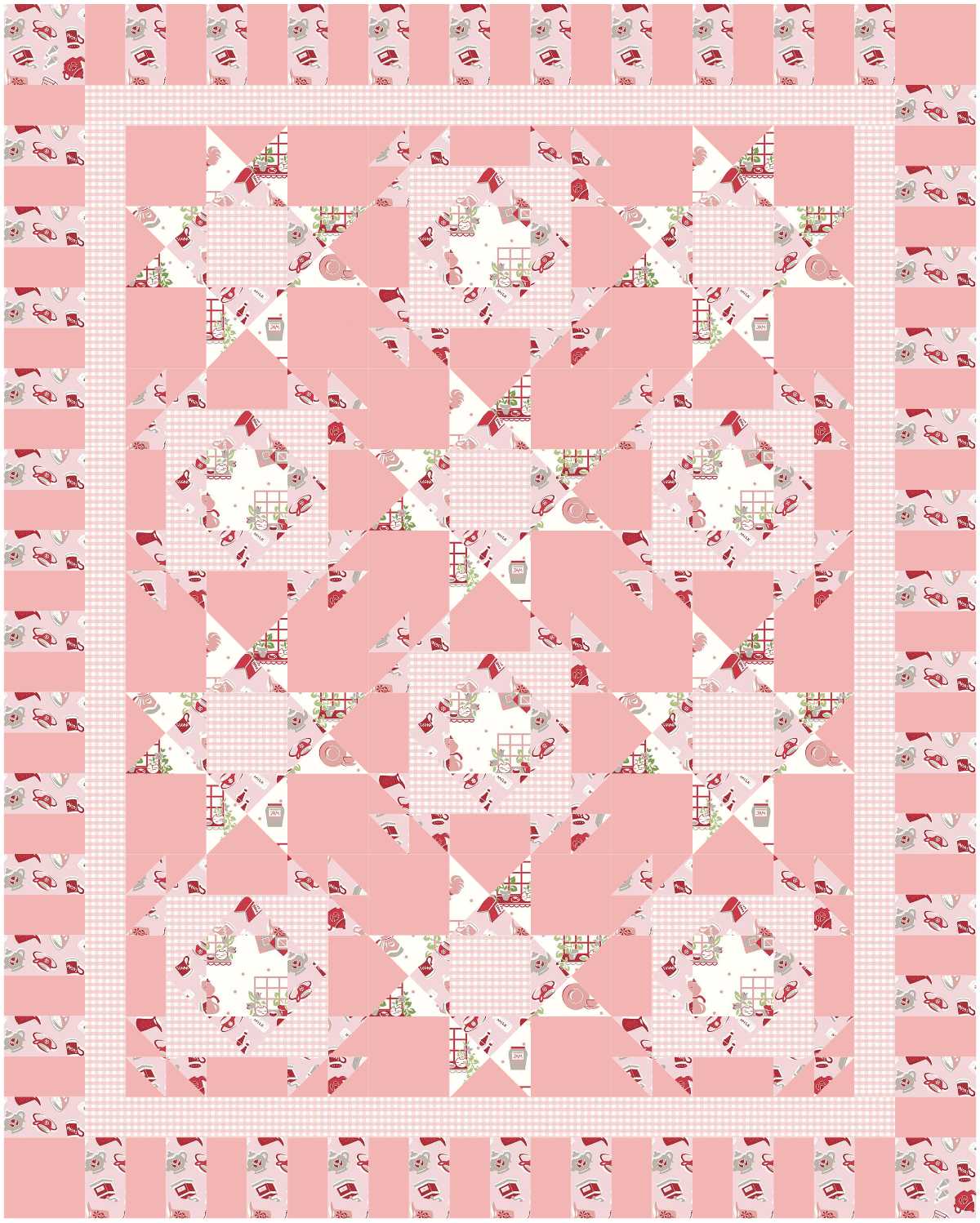 BL292 Orange you Glad Quilt KIT MEDIUM Teacups