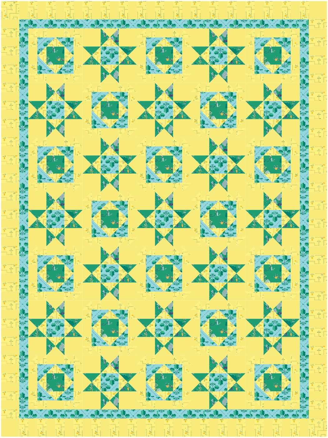 BL292 Orange you Glad Quilt KIT LARGE Norahs Garden