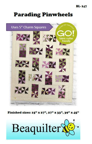BL247 Parading Pinwheels Quilt pattern 3 sizes Accuquilt FQ friendly rotary cutting included