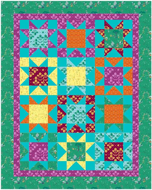 BL124 Patriotic Stars Quilt Kit MEDIUM Norahs garden