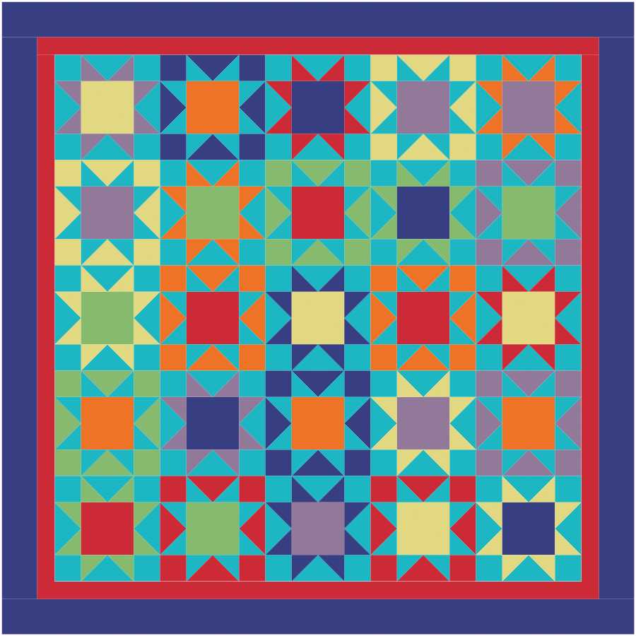 BL124 Patriotic Stars Quilt Kit LARGE