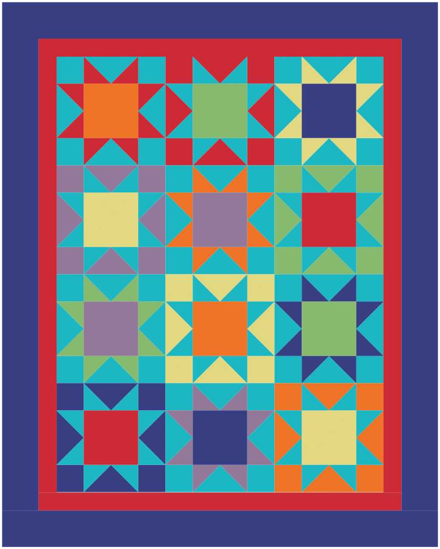 BL124 Patriotic Stars Quilt Kit MEDIUM