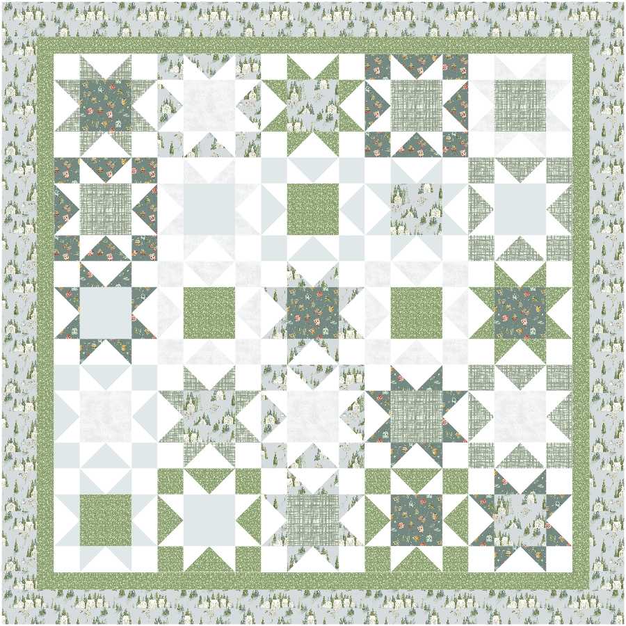 BL124 Patriotic Stars Quilt Kit LARGE