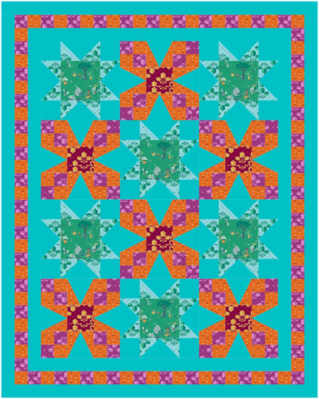 BL238 Picnic Quilt Kit M Noras Garden