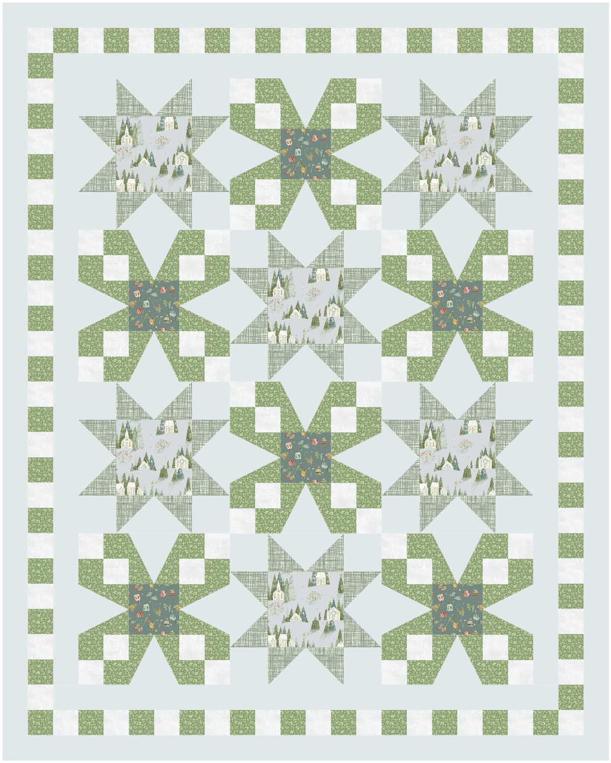 BL238 Picnic Quilt fabric Kit MEDIUM