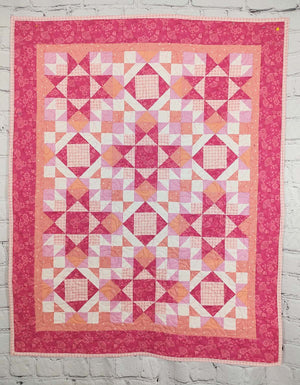 Pink birdie Baby Girl Hug Life Quilt
