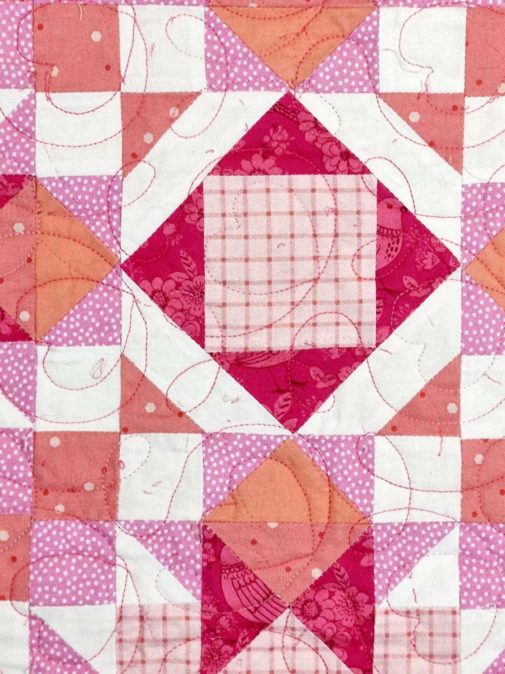 Pink birdie Baby Girl Hug Life Quilt