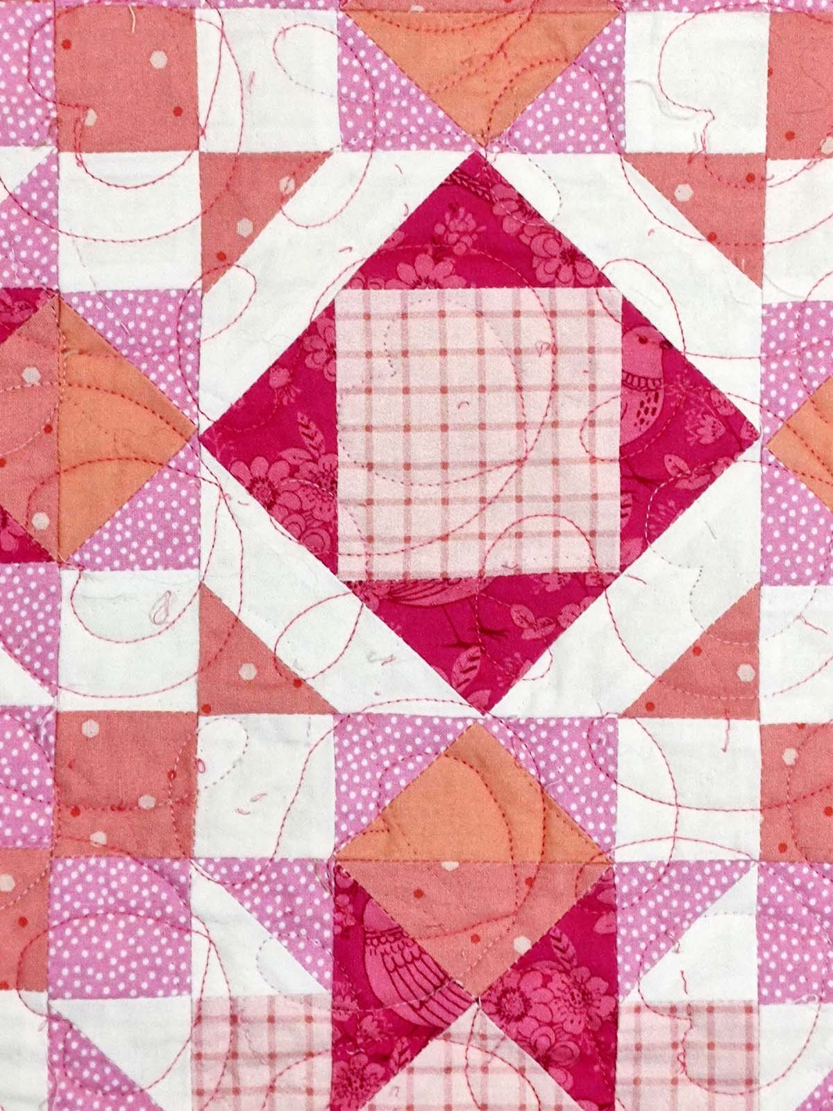 Pink birdie Baby Girl Hug Life Quilt
