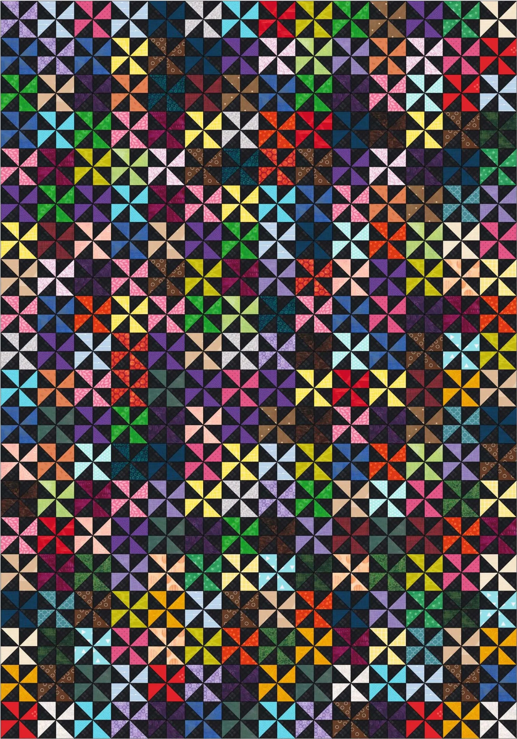 BL145 Pinwheel Pop Quilt Pattern from Jelly Rolls!