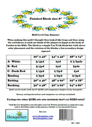 BL232 Plagues Quilt pattern Accuquilt friendly possible 21 sizes