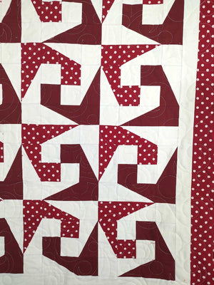 Plagues red and white Modern baby lap quilt